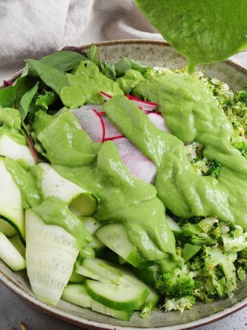 Broccoli Crunch Salad with Green Dressing Recipe