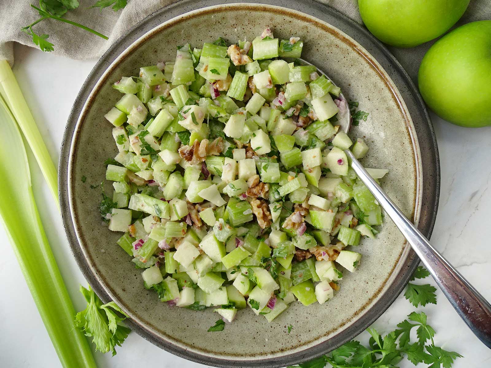 Celery Salad With Apple And Walnuts Anti Candida Kitchen Celery Salad With Apple And Walnuts Anti Candida Kitchen