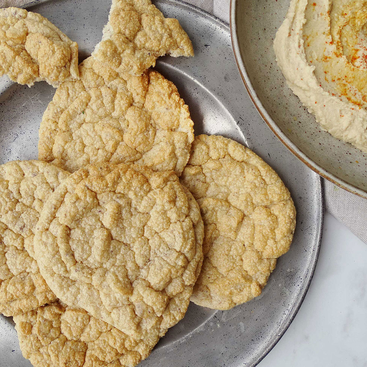 Hummus Cloud Bread - Low Carb and Gluten Free Bread Recipe