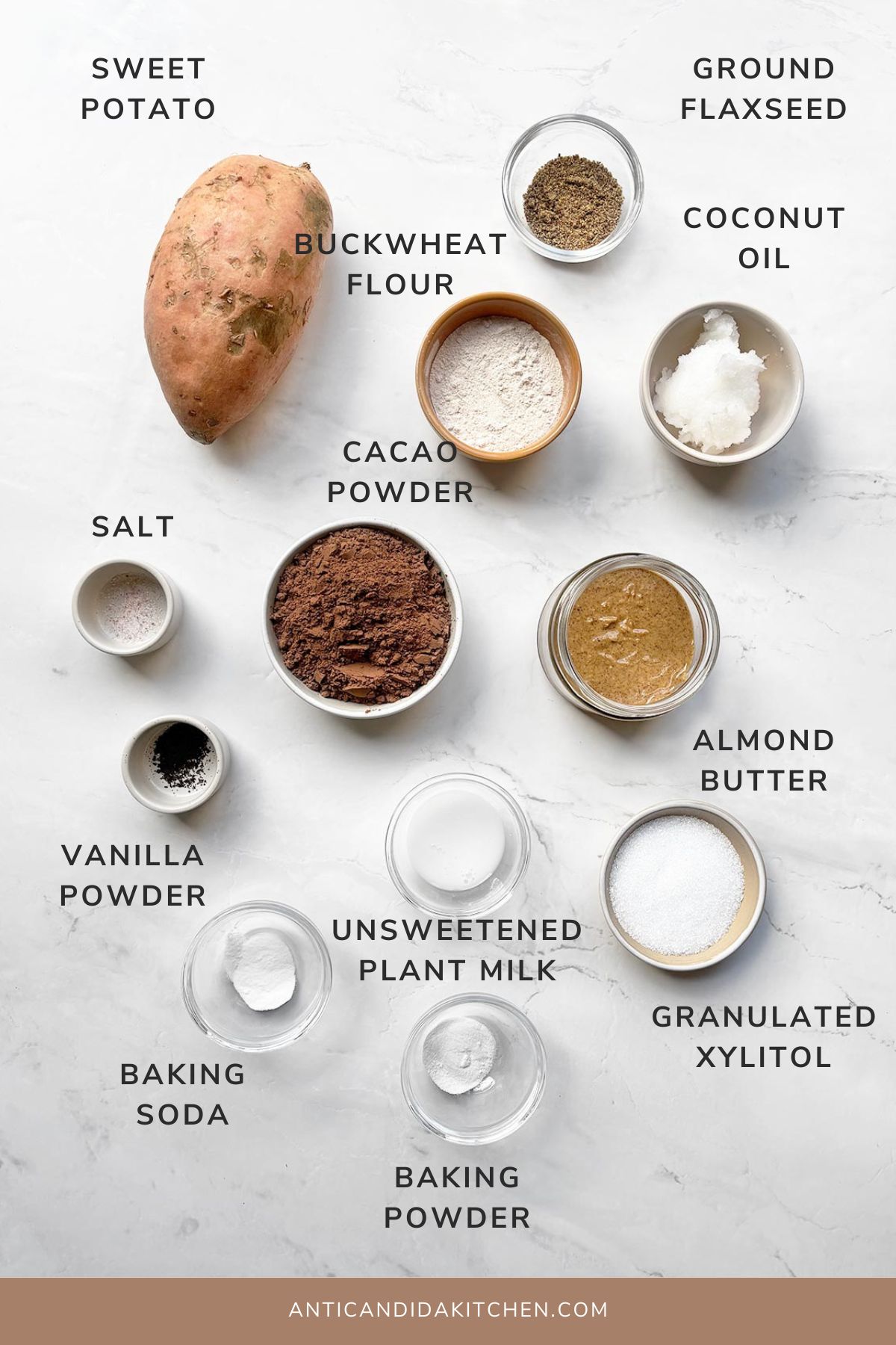 Sugar Free Sweet Potato Brownies Ingredients