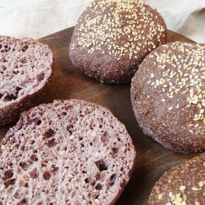 Low carb soft keto burger buns with sesame seeds