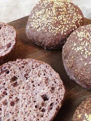 Low carb soft keto burger buns with sesame seeds