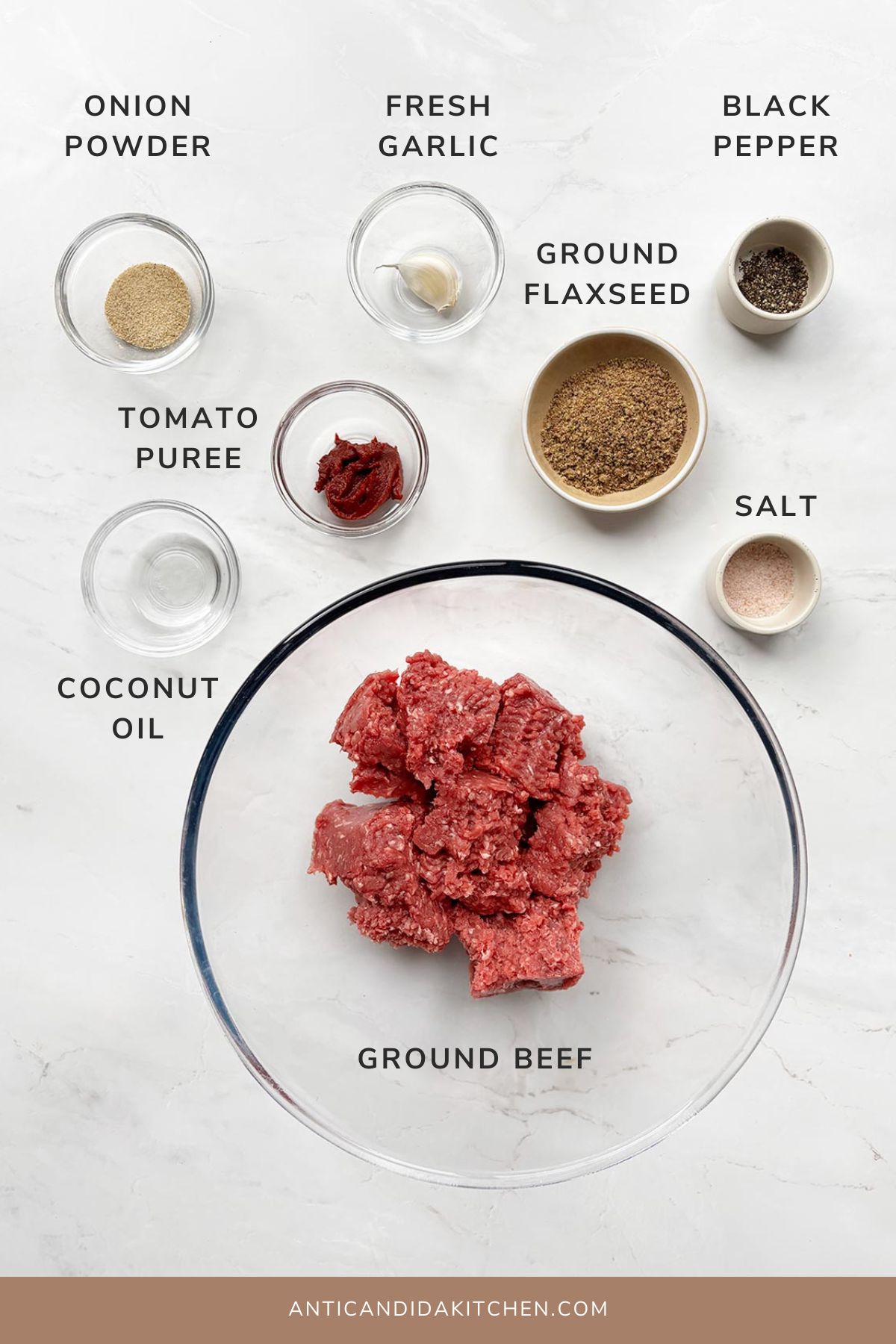 Ingredients shot to make healthy burger patties
